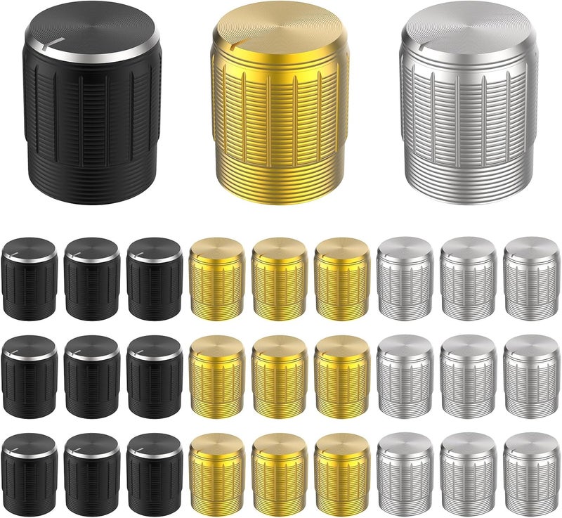 BaYiToo 30 Pcs Potentiometer Control Knobs, 6mm Aluminium Alloy Knob Swicth Replacement for Electric Guitar Volume Tone Knobs - Image 1